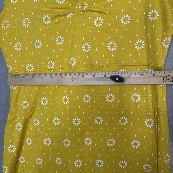 Toad&Co Dress Womens Medium Yellow Rosemary Daisy Floral V-Neck Cap Sleeve Knit - Picture 8 of 8